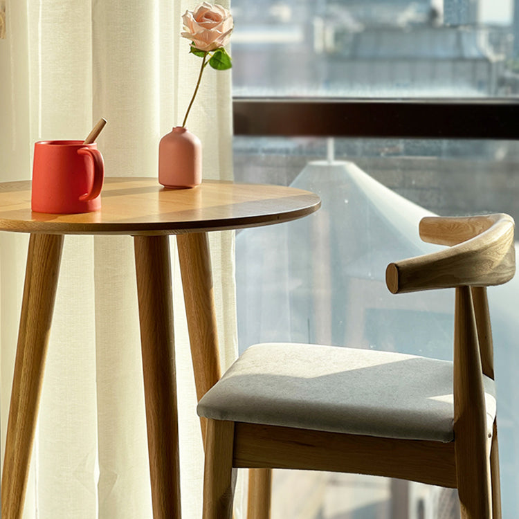 Indoor Modern Bar Dining Table Round Shape Solid Wood Bar Table