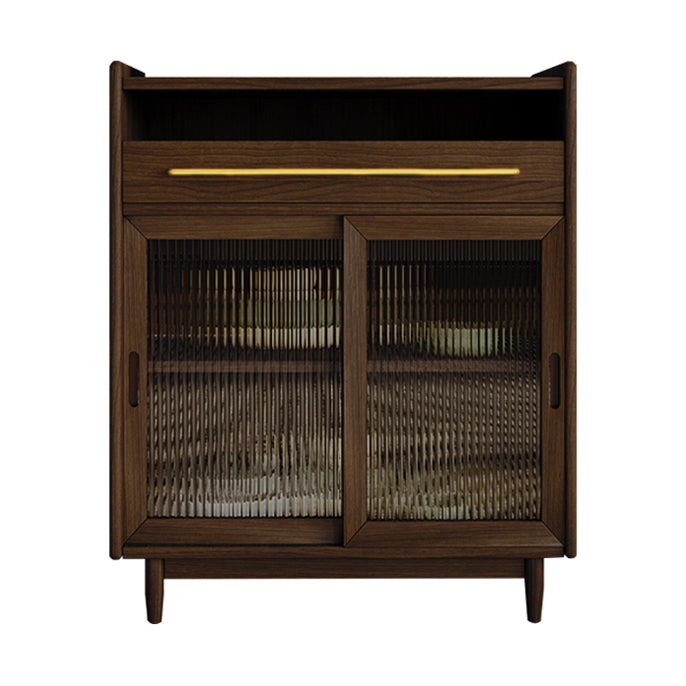 Glam Sideboard Cabinet Pine Sideboard Table with Legs for Kitchen