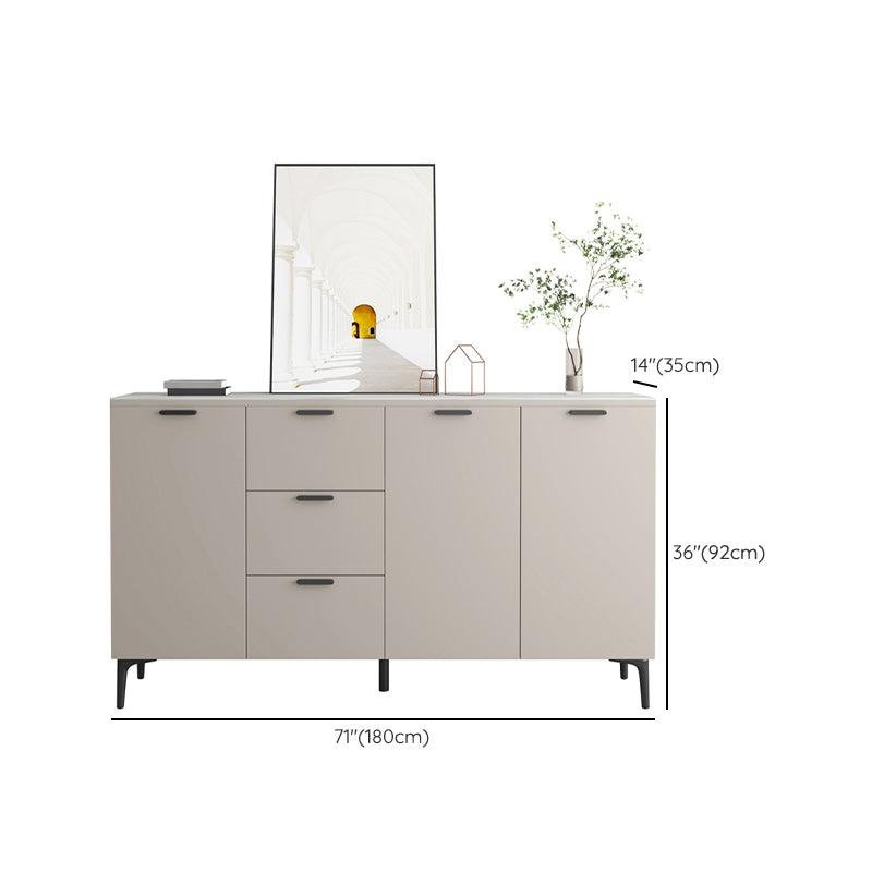Contemporary Sideboard Cabinet Solid Wood Sideboard Table with Doors for Dining Room