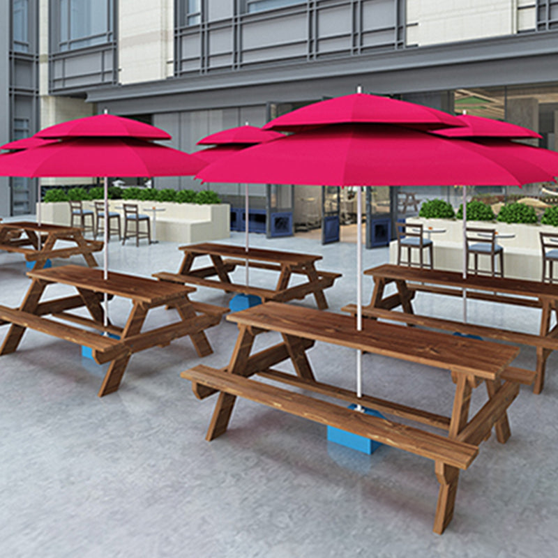 Pine Wood Outdoor Dining Table Set Modern 1/3/4 Pcs Rectangular Dining Set
