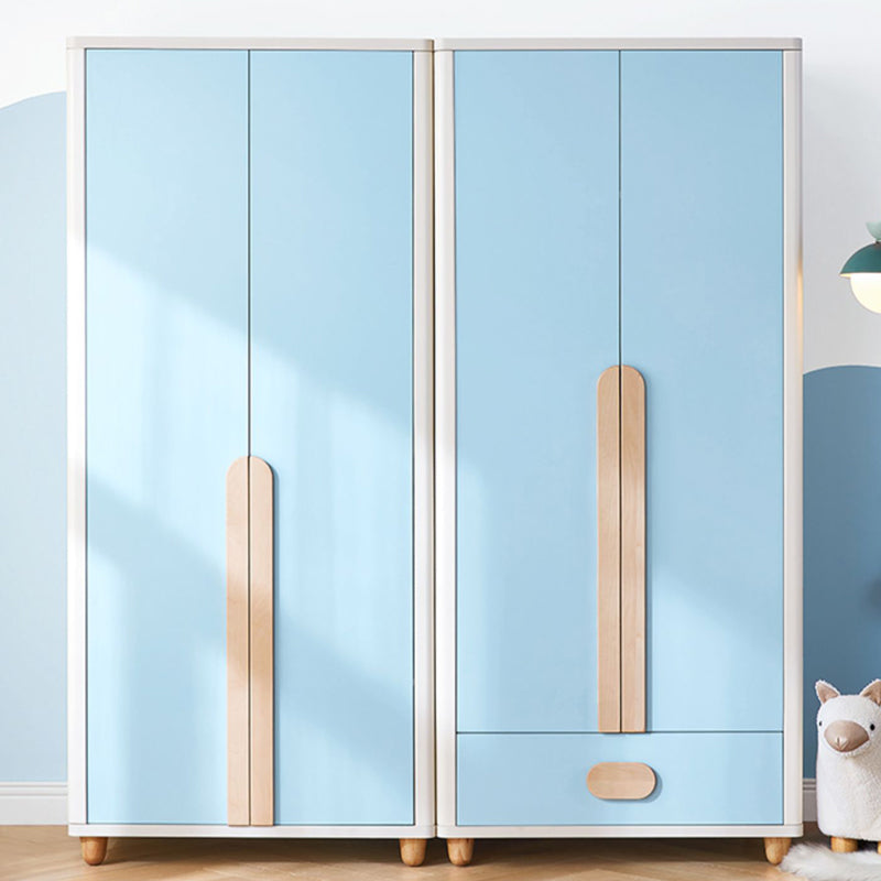 Blue Hanging Clothes Rack Wood Hanging Clothes Rack with Garment Rod