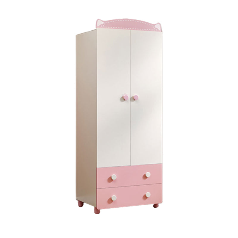 Pink  Hanging Clothes Rack Wood Hanging Clothes Rack With Doors