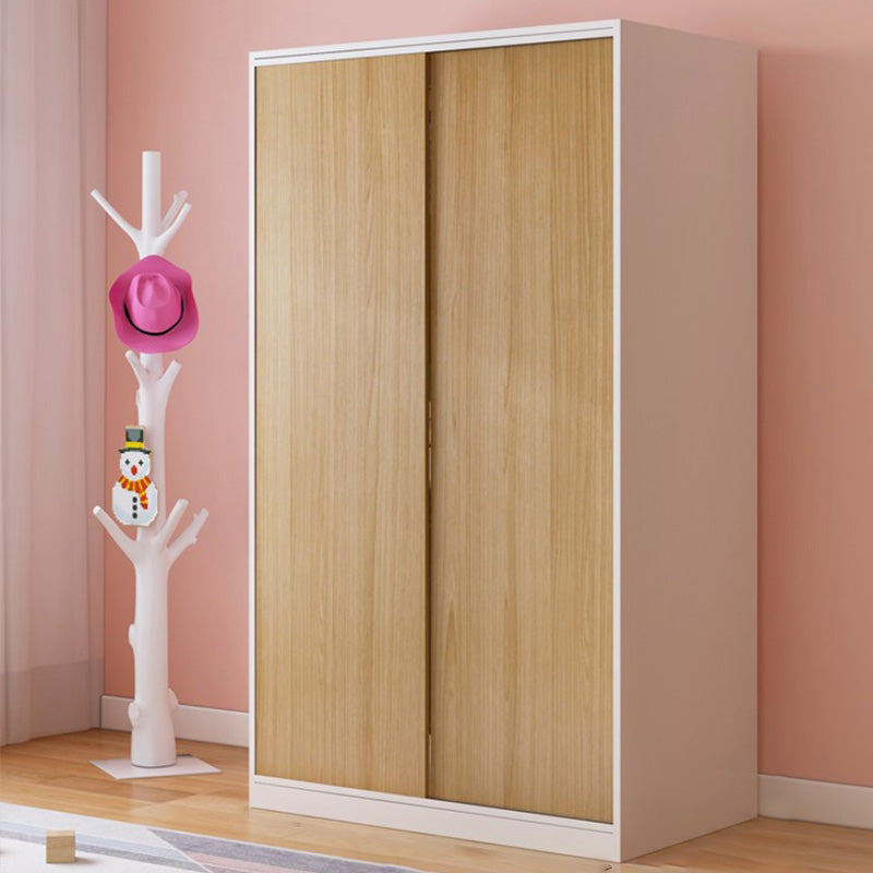 Contemporary Wooden Kid's Wardrobe High Gloss 2-Door Kids Closet