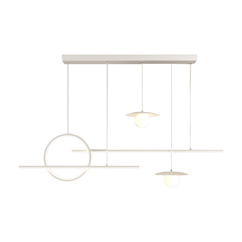 Modern 2/3/5-Light Kitchen Island Lighting White Shaded Island Pendant Lighting