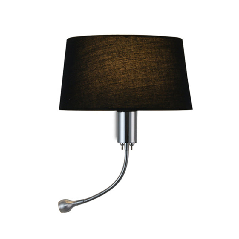 Modernism Metal Wall Light Polish Finish Fabric Shaded Lighting for Bedroom