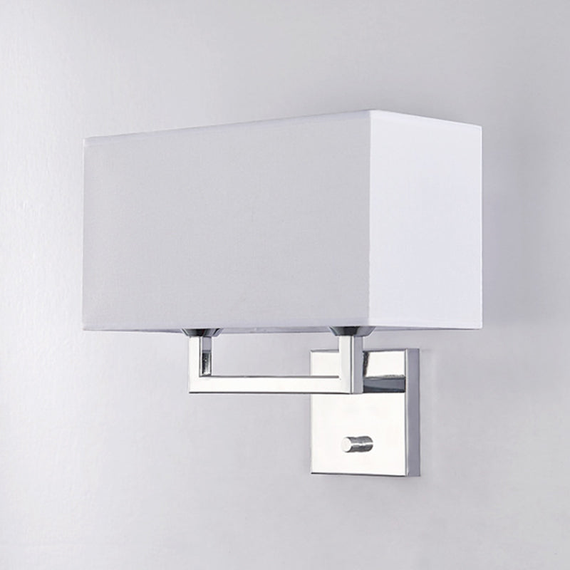 Modernism Sliver Metal Wall Light Fabric Shaded Lighting for Room