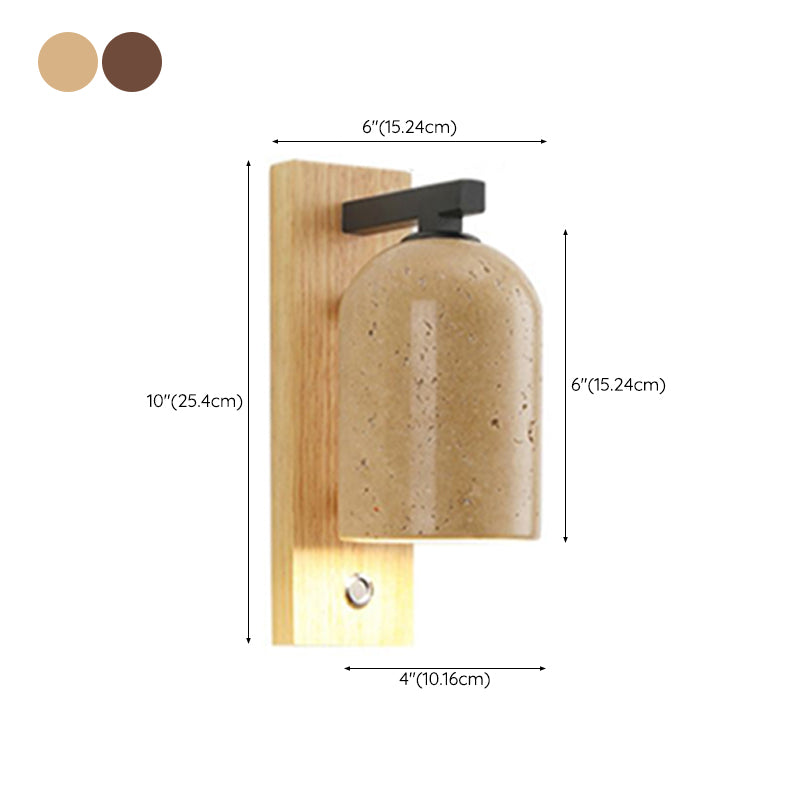 Modern Simple Wooden Wall Light Cylinder Shape Wall Lamp for Living Room