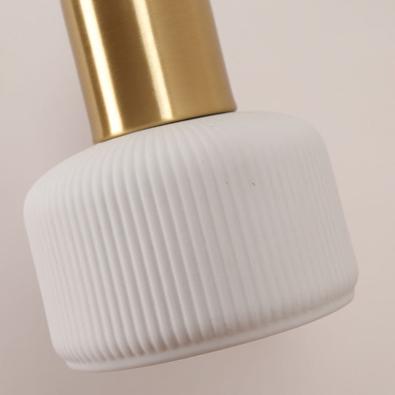 Nordic Style Wall Light Cylinder Shape Wall Lamp with Ceramics Shade for Bedroom