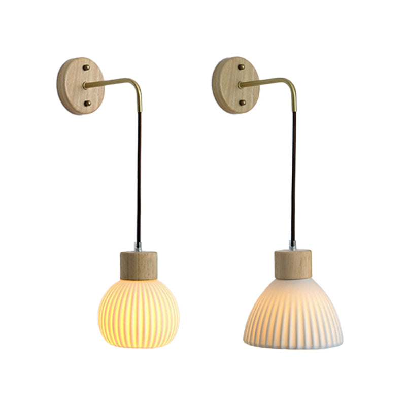 Modern Simple Wall Light Geometry Shape Wall Lamp with Ceramics Shade for Living Room