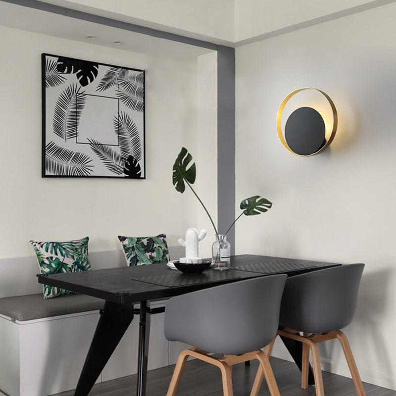 Post Modern Wall Light Black Metallic Lighting for Living Room