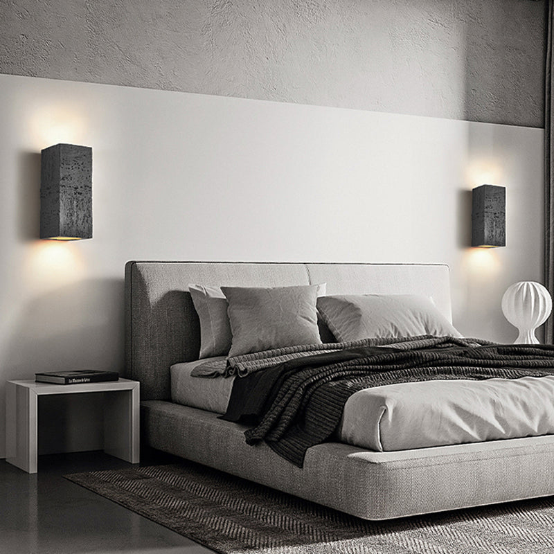 Nordic Style Wall Light Rectangle Shape Wall Lamp with Resin Shade for Bedroom