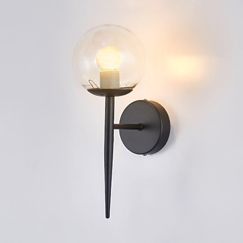 Contemporary Single Bathroom Vanity Light Glass Shaded Bath Bar in Golden / Black