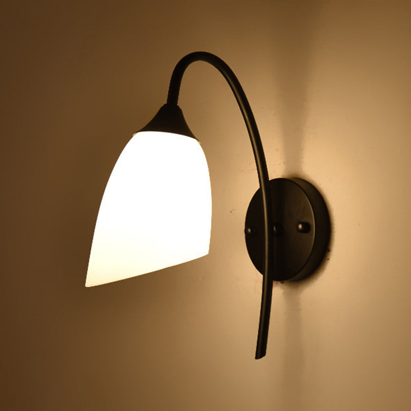 Contemporary Golden/Black Vanity Light Glass 1 Light Wall Light Sconces