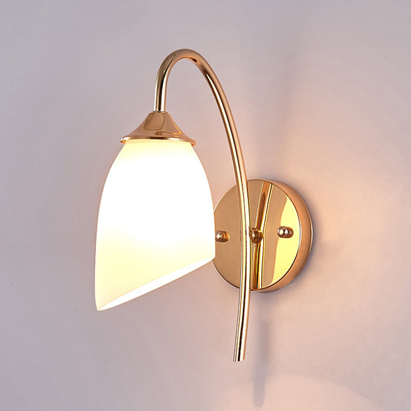 Contemporary Golden/Black Vanity Light Glass 1 Light Wall Light Sconces