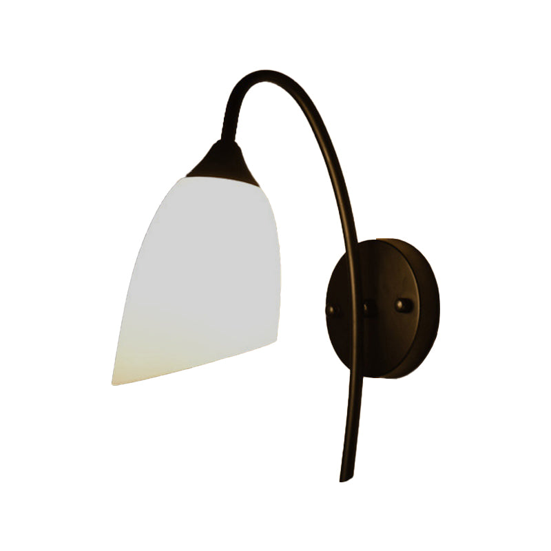 Contemporary Golden/Black Vanity Light Glass 1 Light Wall Light Sconces