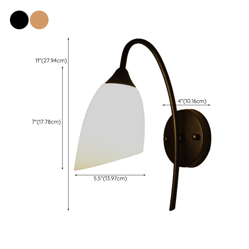 Contemporary Golden/Black Vanity Light Glass 1 Light Wall Light Sconces