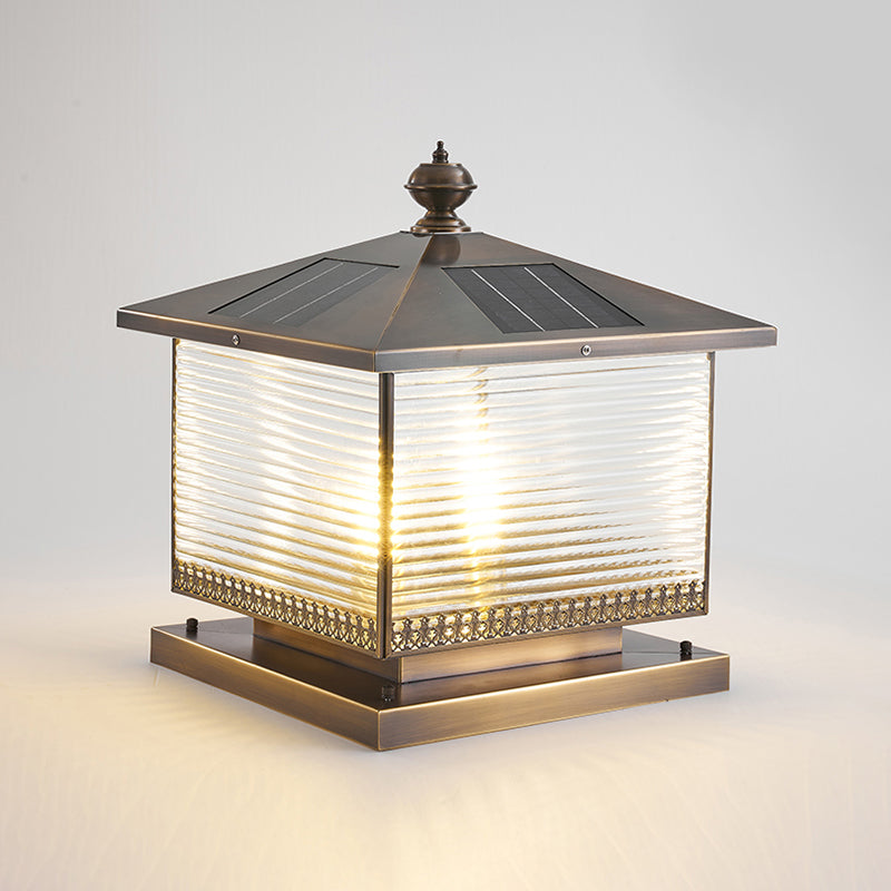 Contemporary LED Pillar Light Minimalist Solar Lighting Fixture for Garden
