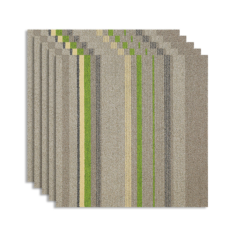 Stripe Printed Carpet Tiles Office Room Loose Lay Level Loop Square Carpet Floor Tile