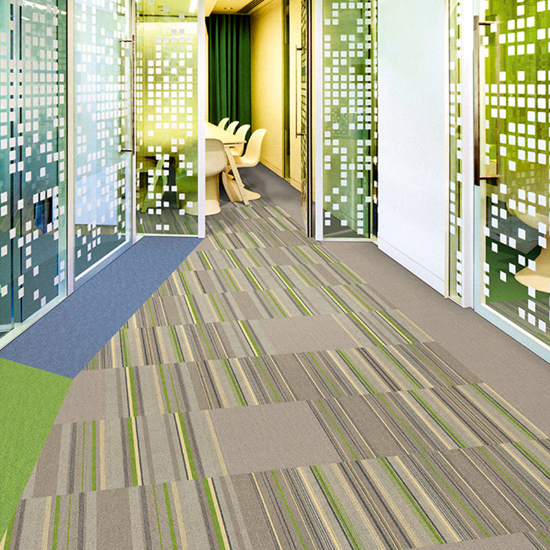 Stripe Printed Carpet Tiles Office Room Loose Lay Level Loop Square Carpet Floor Tile