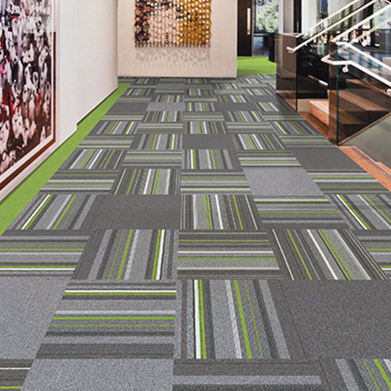 Stripe Printed Carpet Tiles Office Room Loose Lay Level Loop Square Carpet Floor Tile