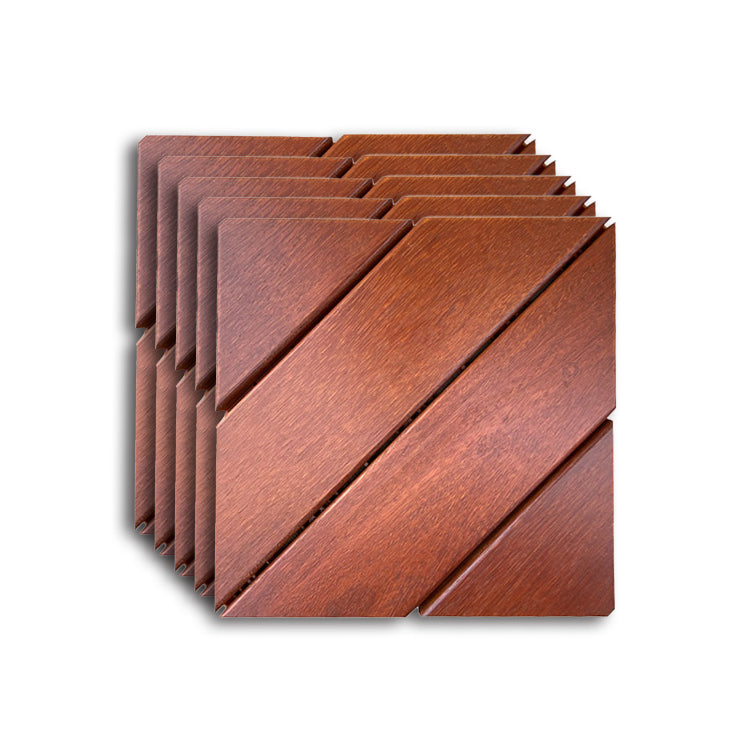 Solid Wood Deck Flooring Tiles Interlocking with Slip Resistant