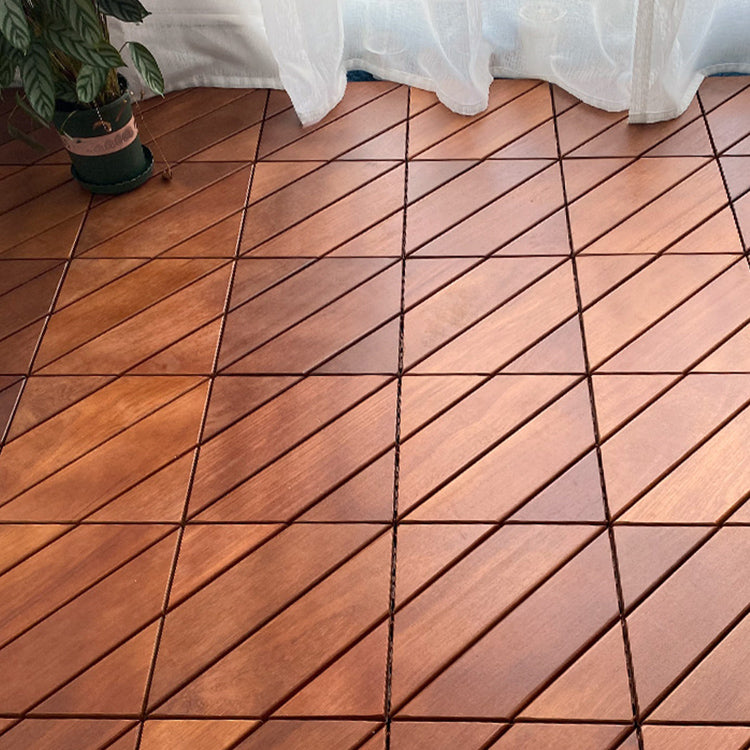 Solid Wood Deck Flooring Tiles Interlocking with Slip Resistant