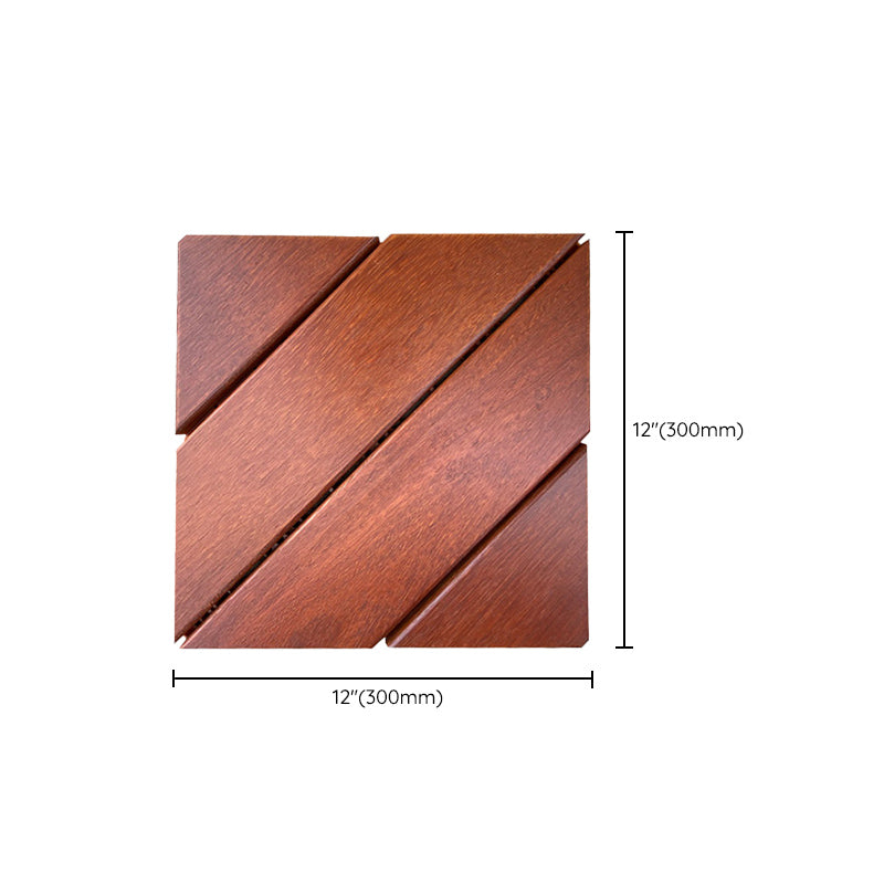 Solid Wood Deck Flooring Tiles Interlocking with Slip Resistant