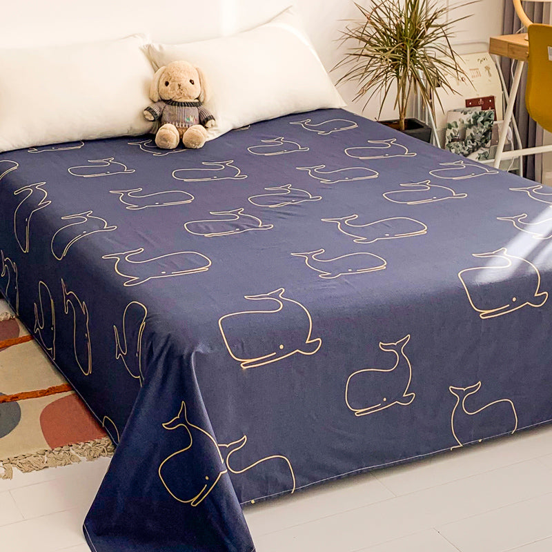 Sheet Sets Cotton Cartoon Printed Wrinkle Resistant Ultra Soft Breathable Bed Sheet Set