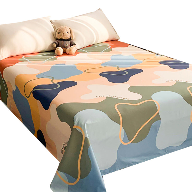 Sheet Sets Cotton Cartoon Printed Wrinkle Resistant Ultra Soft Breathable Bed Sheet Set