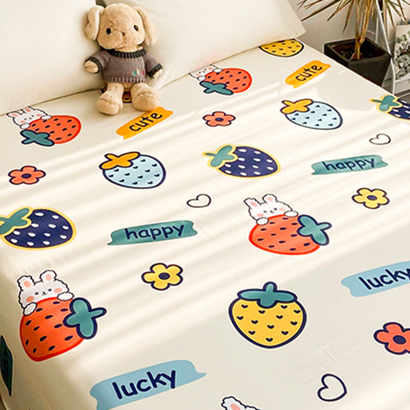 Sheet Sets Cotton Cartoon Printed Wrinkle Resistant Ultra Soft Breathable Bed Sheet Set