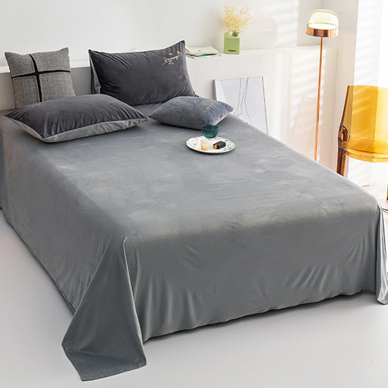 Modern Bed Sheet Set Winter Solid Color Fitted Sheet for Bedroom