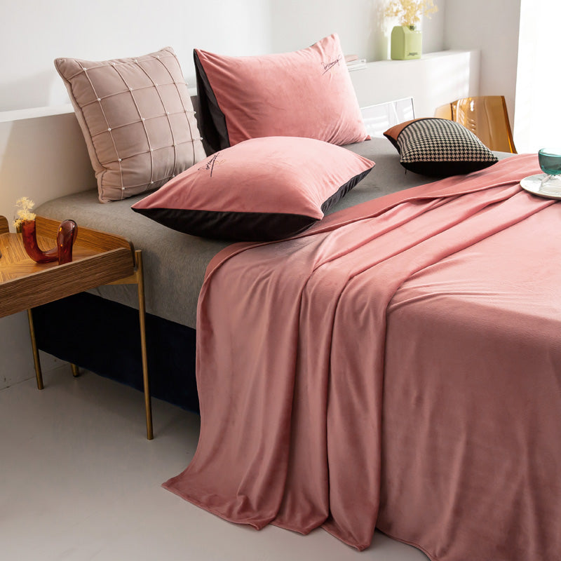 Modern Bed Sheet Set Winter Solid Color Fitted Sheet for Bedroom
