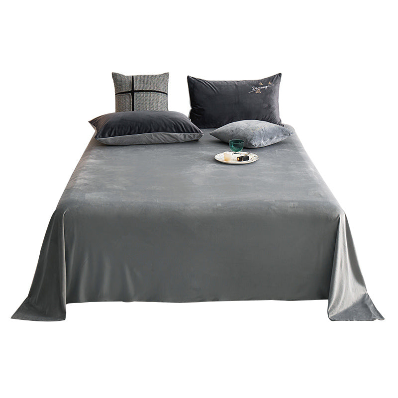 Modern Bed Sheet Set Winter Solid Color Fitted Sheet for Bedroom