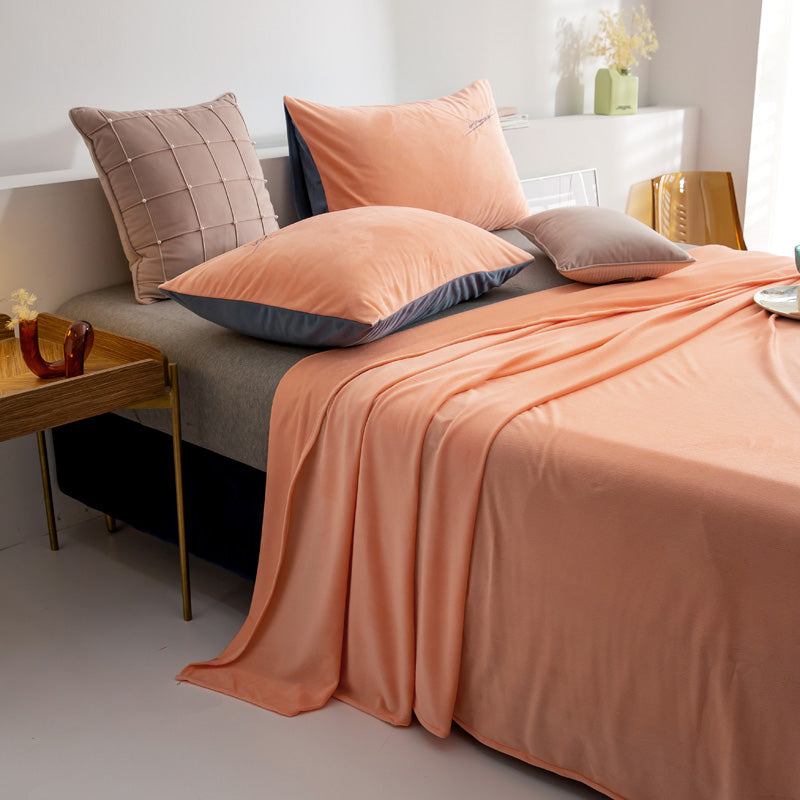 Modern Bed Sheet Set Winter Solid Color Fitted Sheet for Bedroom