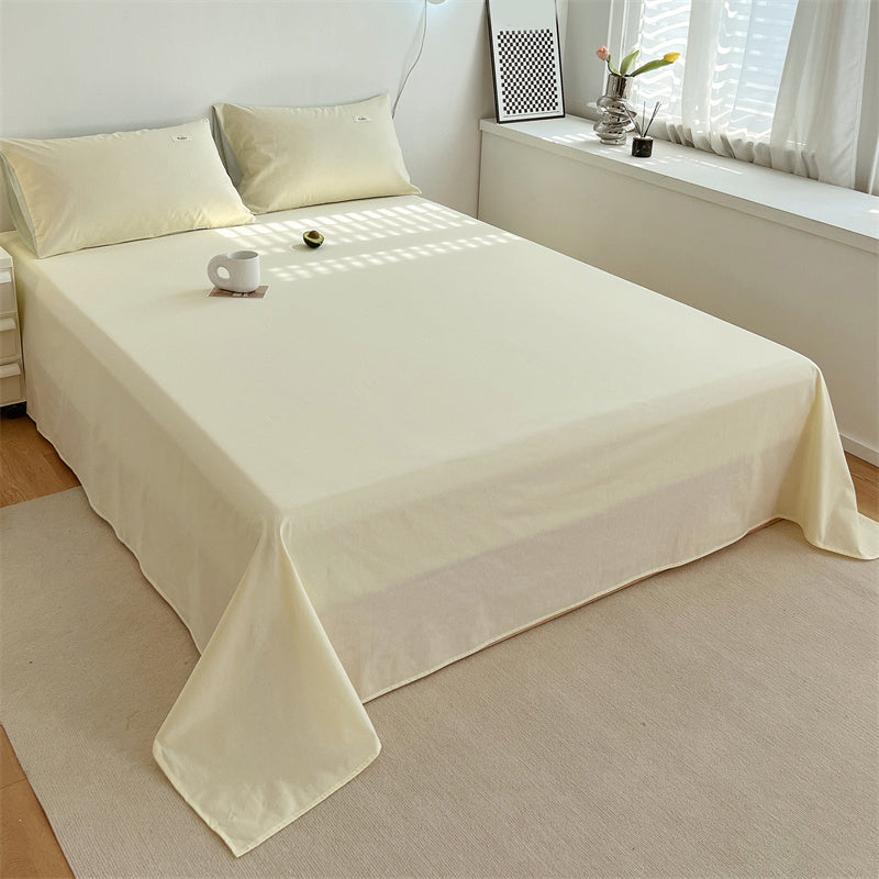 Cotton Bed Sheet Set Modern Solid Color Fitted Sheet for Bedroom