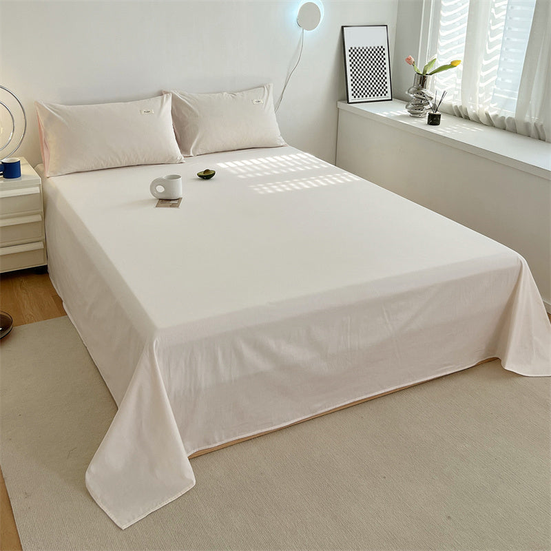 Cotton Bed Sheet Set Modern Solid Color Fitted Sheet for Bedroom