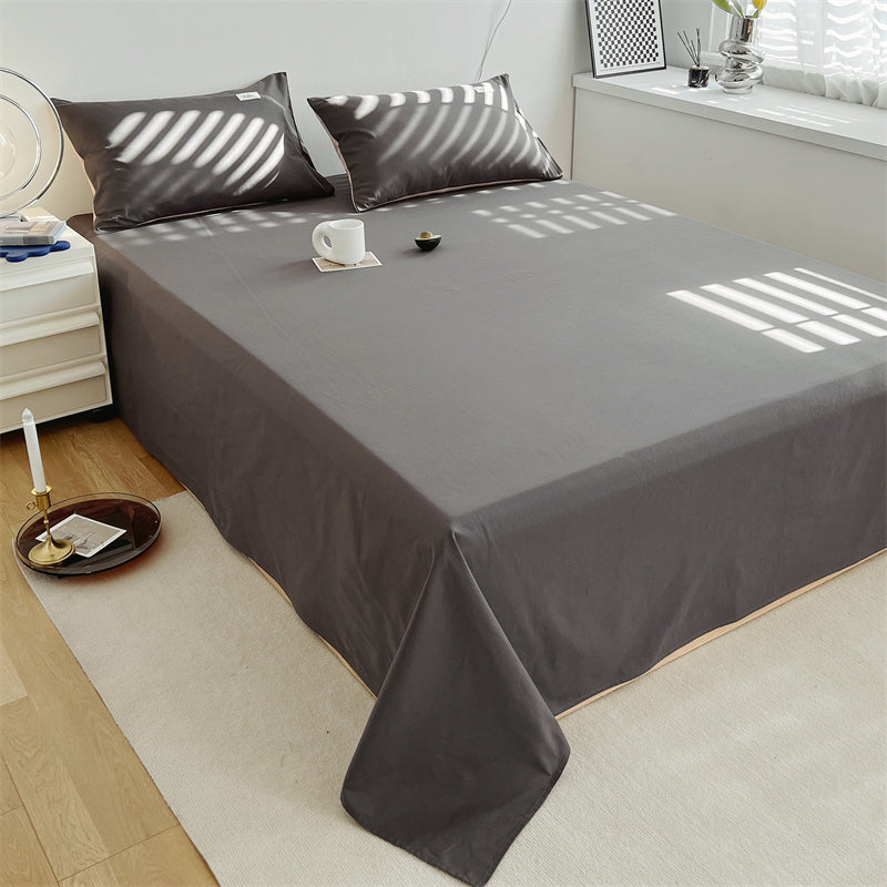 Cotton Bed Sheet Set Modern Solid Color Fitted Sheet for Bedroom