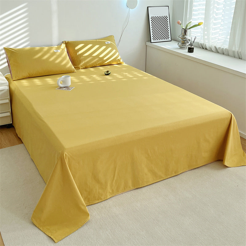 Cotton Bed Sheet Set Modern Solid Color Fitted Sheet for Bedroom