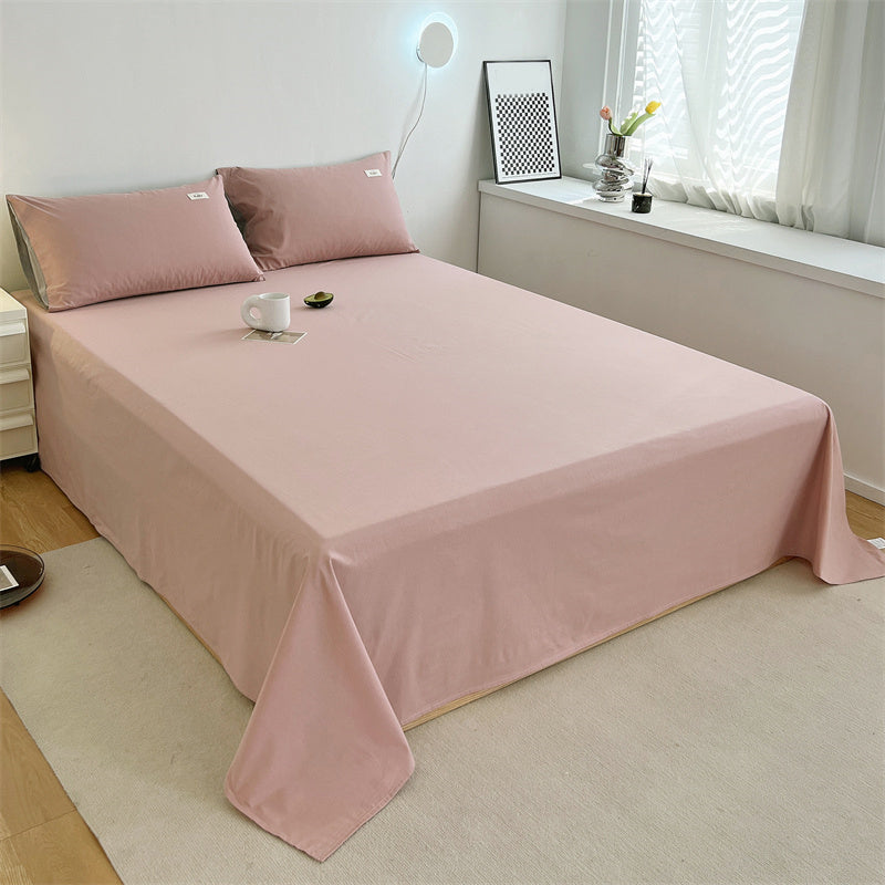 Cotton Bed Sheet Set Modern Solid Color Fitted Sheet for Bedroom