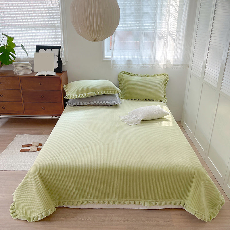 Elegant Bed Sheet Set Basic Flannel Fitted Sheet for Bedroom