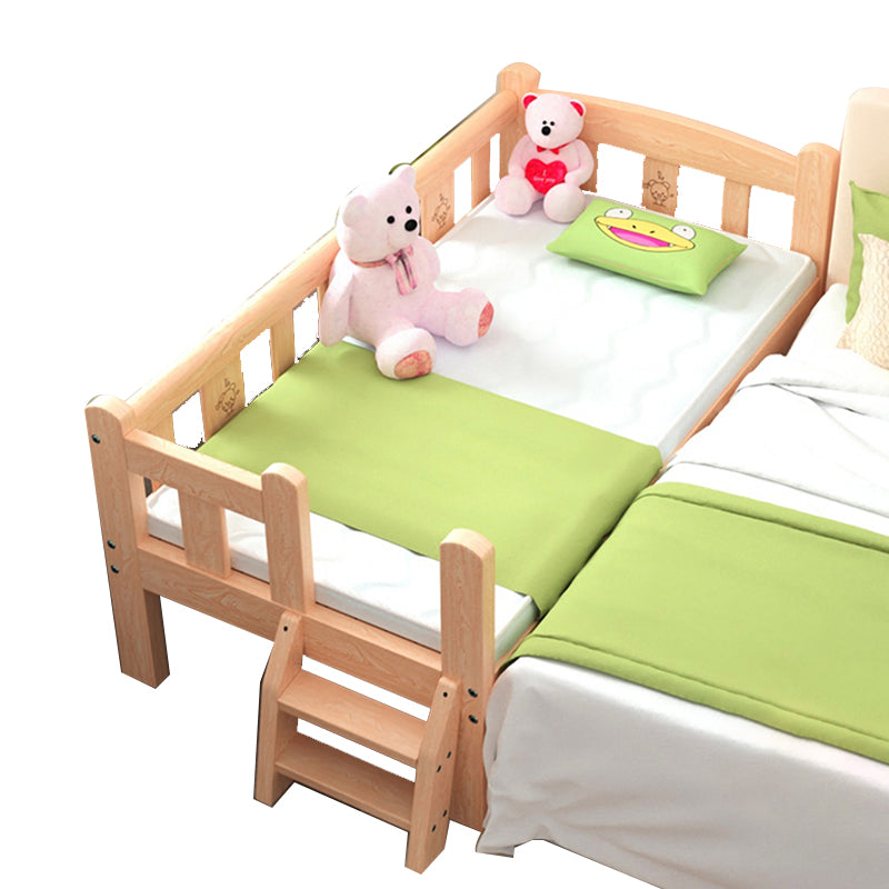 Modern Wooden Nursery Bed Solid Color Rectangle Crib with Storage