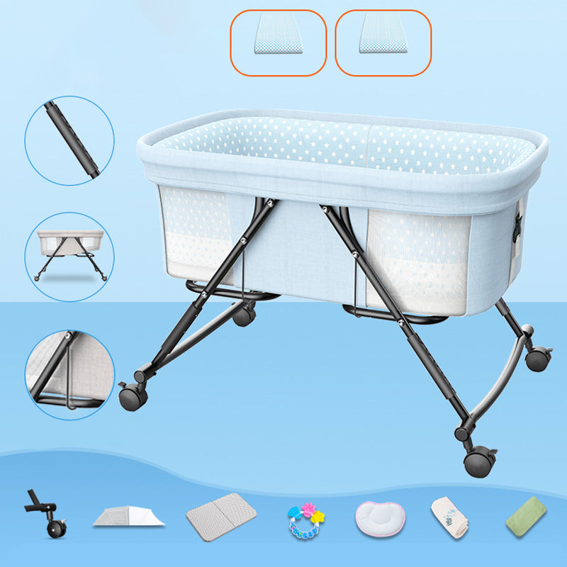 Modern Plastic Color Matching Oval Nursery Crib with Casters