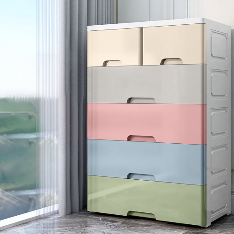 Northern European Plastic Nursery Dresser Vertical Kids Nightstand for Home