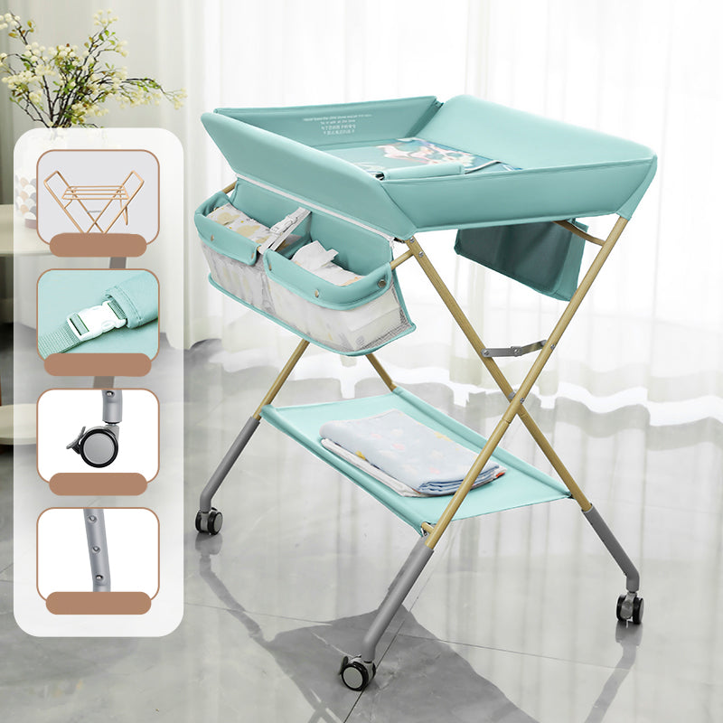 Folding Changing Table Baby Changing Table with 2 Storage Baskets