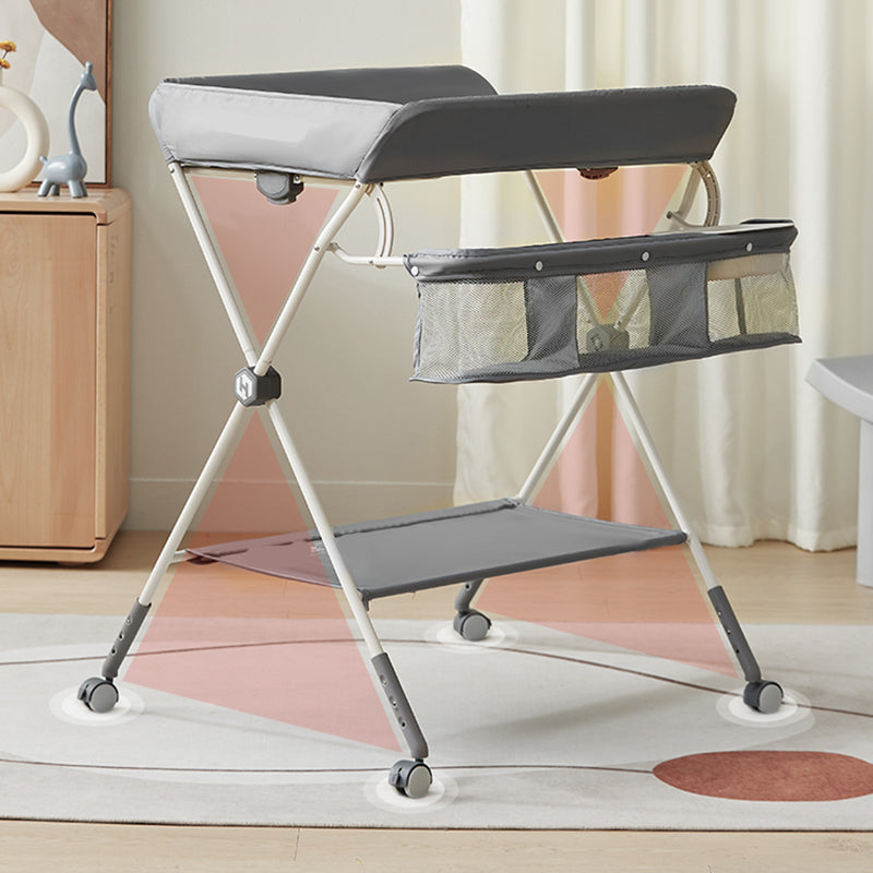Modern Style Baby Changing Table Portable with Wheels , 37 Inch High