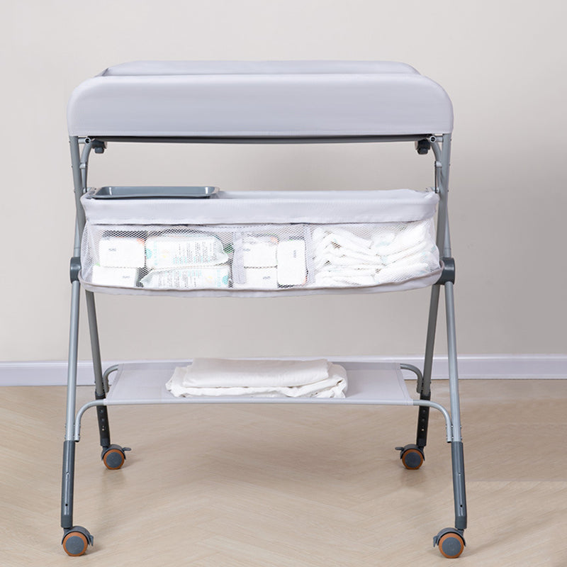 Modern Style Baby Changing Table Portable with Wheels , 37 Inch High