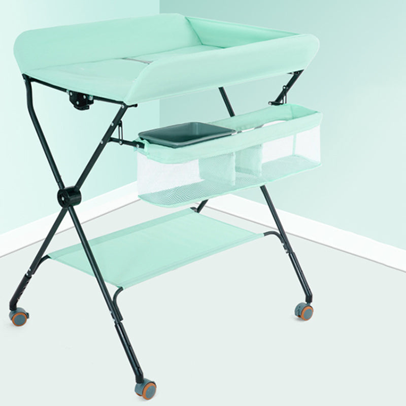 Modern Style Baby Changing Table Portable with Wheels , 37 Inch High
