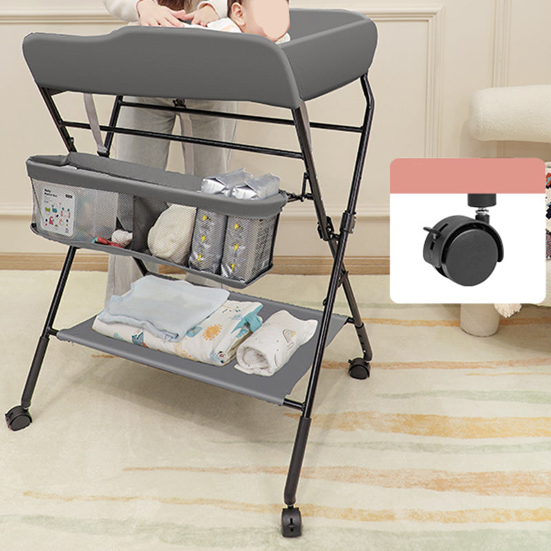 Contemporary Baby Changing Table Metal Frame with Clothes Drying Pole