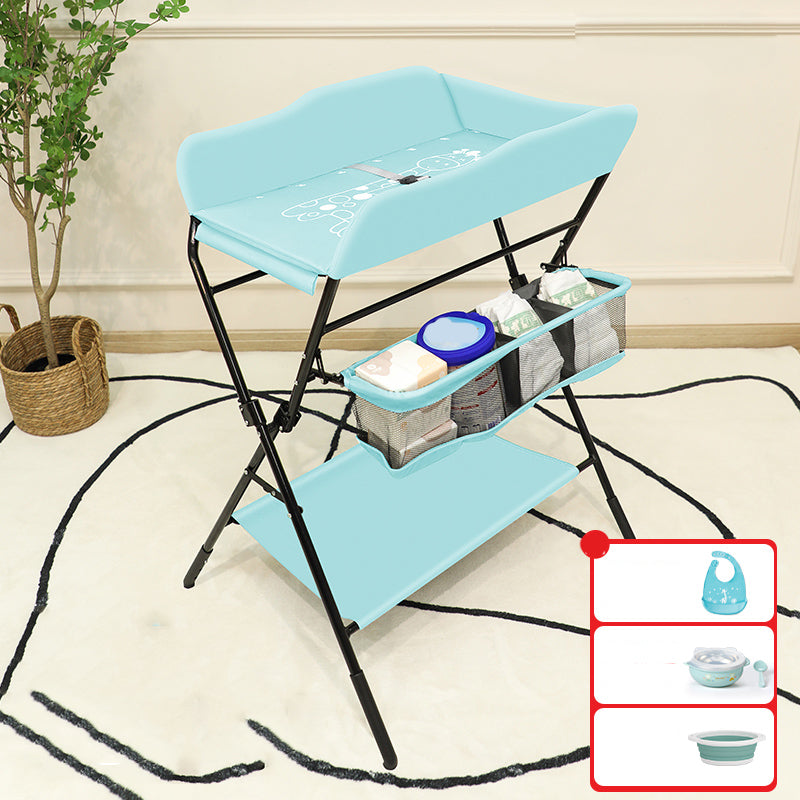 Contemporary Baby Changing Table Metal Frame with Clothes Drying Pole