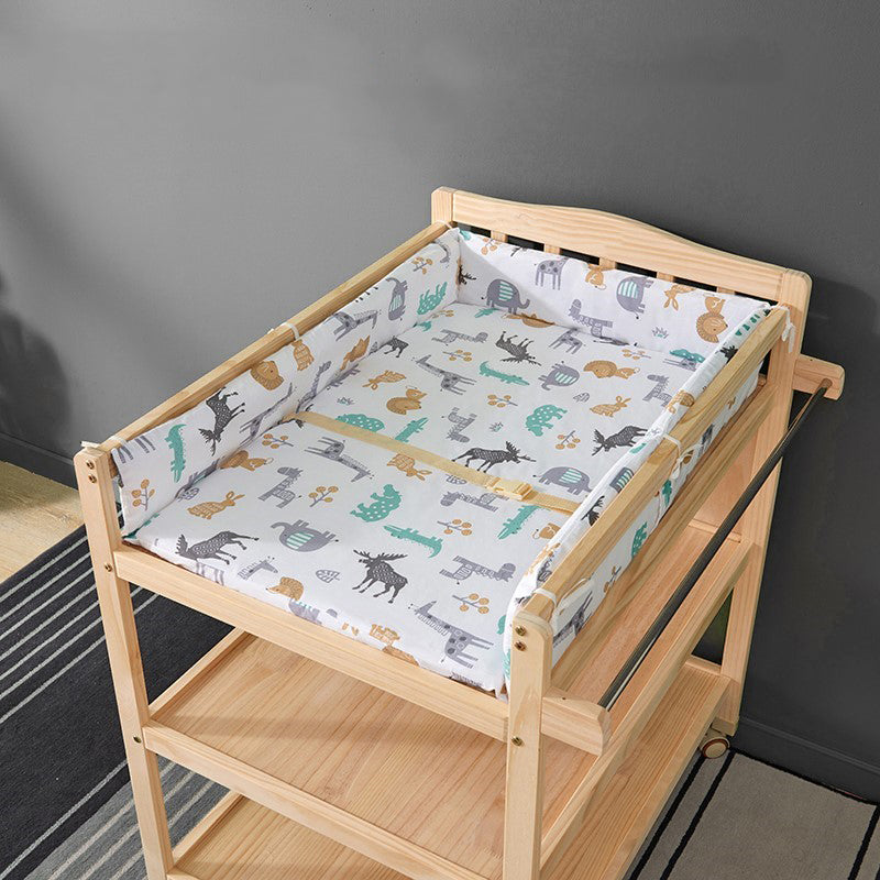 Solid Wood Baby Changing Table with Storage Changing Table Arch Top